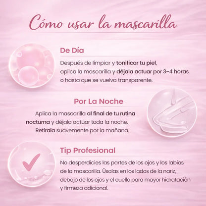 Piel de Porcelana, Hidratada y Luminosa en 4 horas | Mascarilla de Colageno