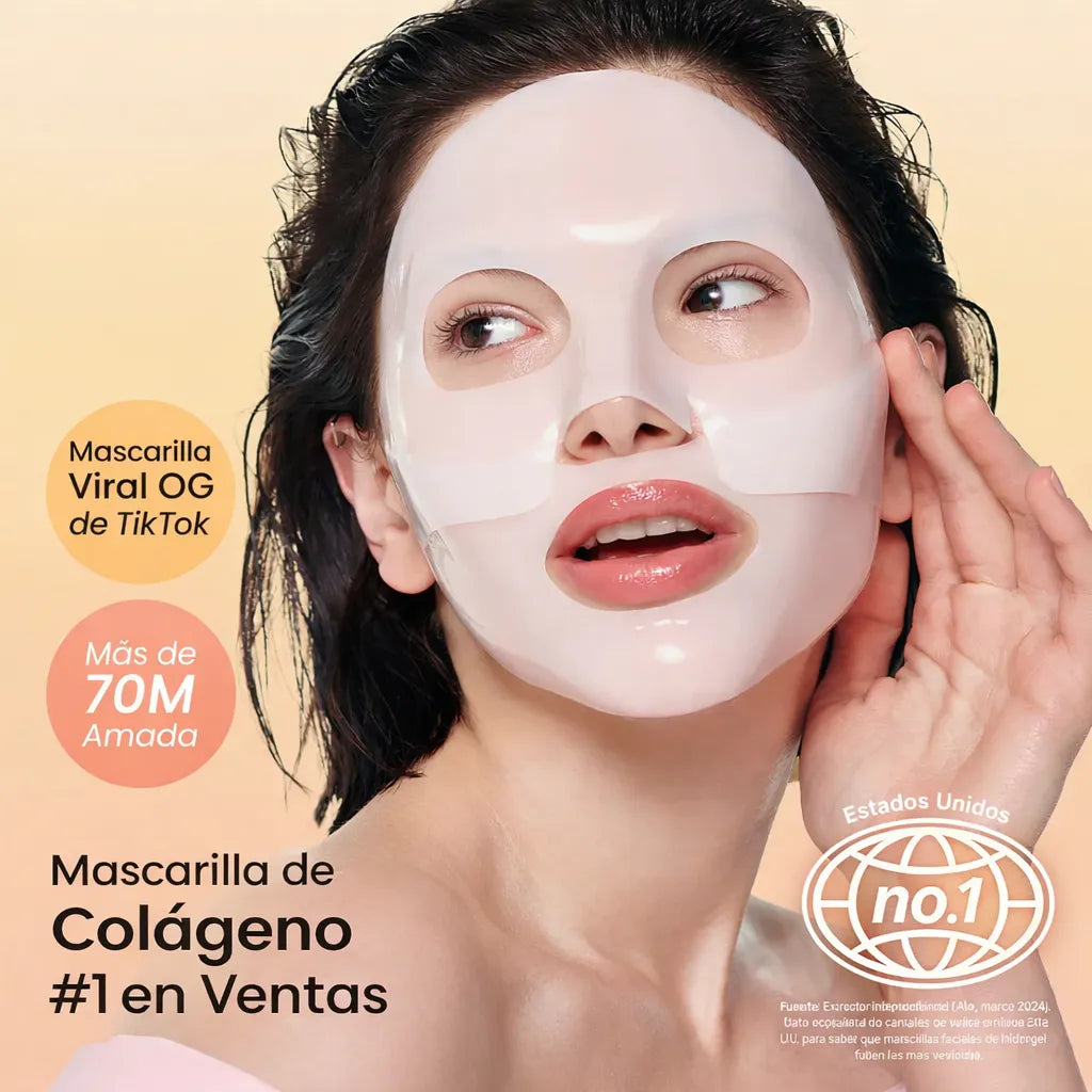 Piel de Porcelana, Hidratada y Luminosa en 4 horas | Mascarilla de Colageno