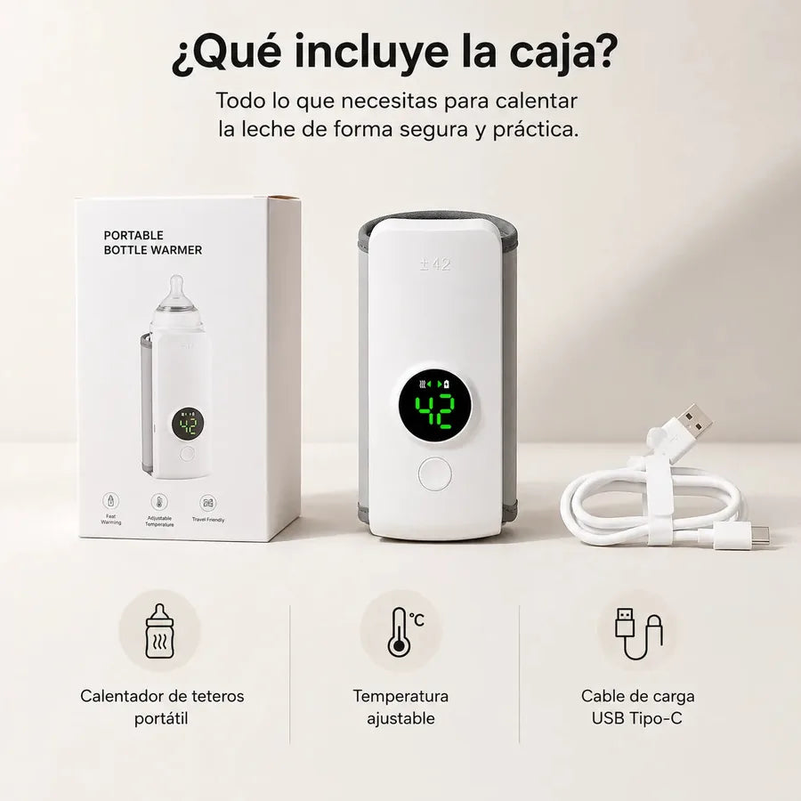 Contenido de la caja del calentador portátil de teteros